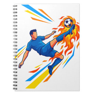 Espiral Caderno de Esportes Chute de Bicicleta de Futebol