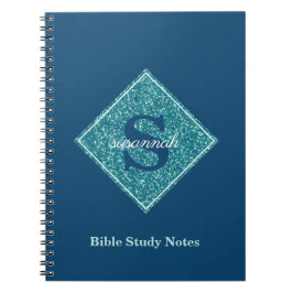 Espiral Caderno de Estudo Bíblico com Monograma e Brilho A