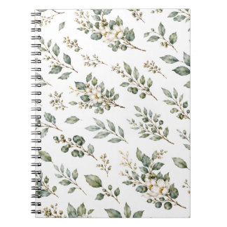 Espiral Caderno de Eucalipto Botânico Elegante