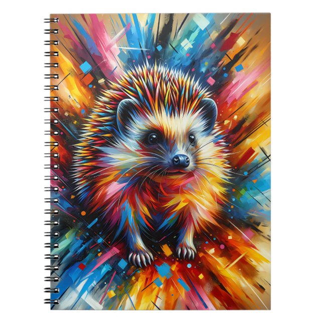 Espiral Caderno de Explosão de Ouriço Neon (Frente)