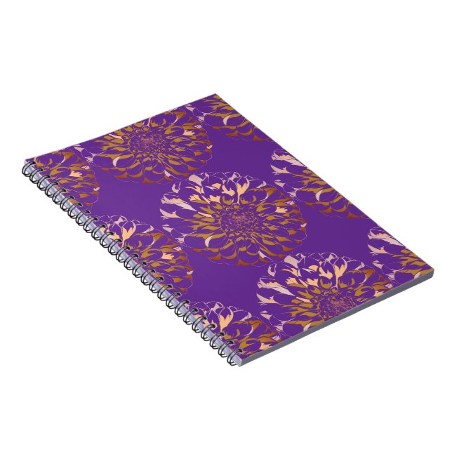 Espiral Caderno de flores de dália (Lado Direito)