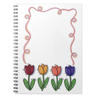 Espiral Caderno de flores de tulipa