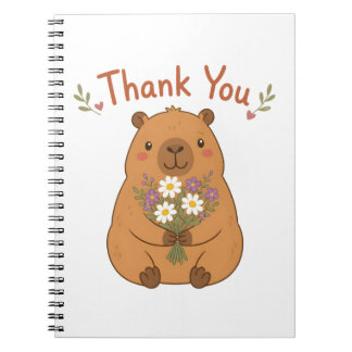 Espiral Caderno de Flores Silvestres Obrigado Capivara Fof