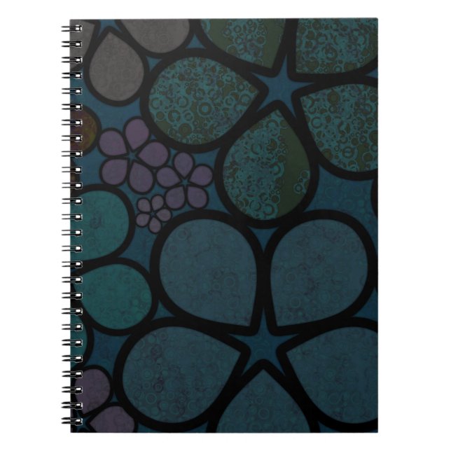 Espiral Caderno de Flores Texturizadas Modernas Multicolor (Frente)