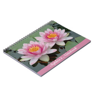 Espiral Caderno de flutuação cor-de-rosa de Waterlily