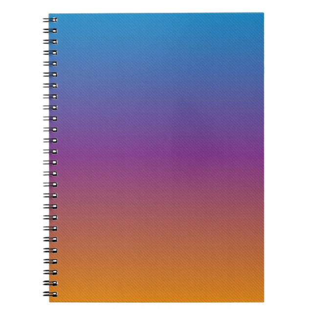 Espiral Caderno de Fotos com Gradiente Azul, Roxo e Laranj (Frente)