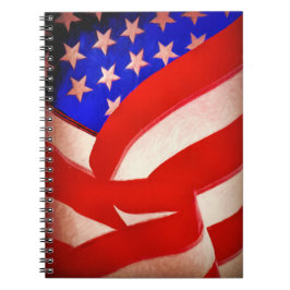 Espiral Caderno de Fotos da Bandeira Americana (80 Páginas
