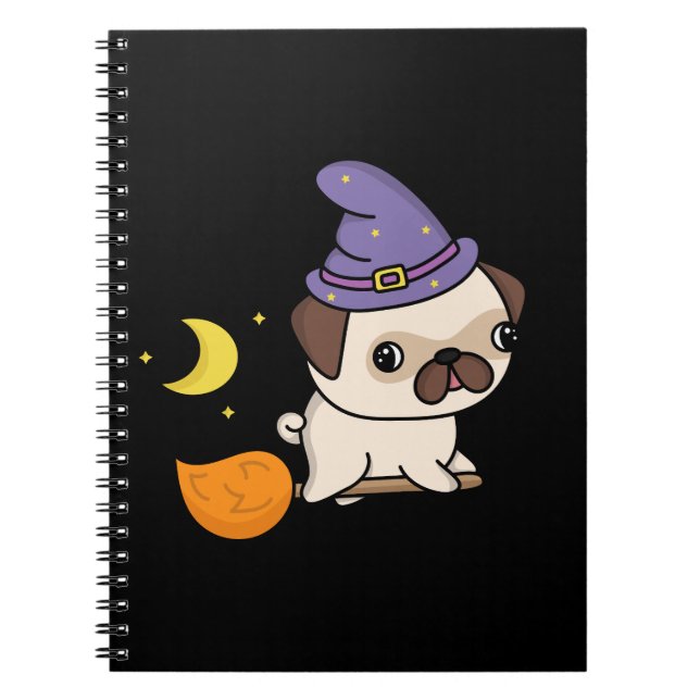 Espiral Caderno de Fotos da Bruxa Pug (Frente)