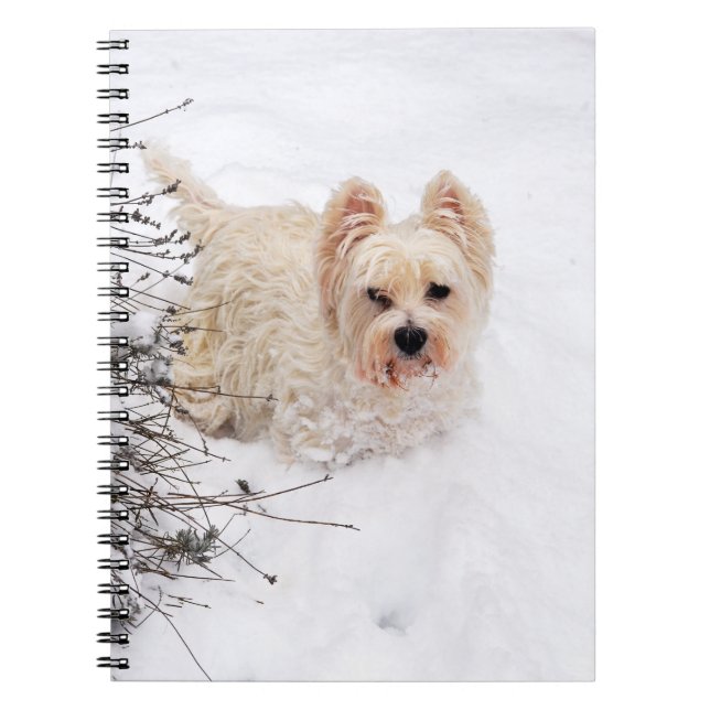 Espiral Caderno de Fotos de Cachorro Westie Snow White (Frente)