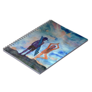 Espiral Caderno de Fotos de Yoga de Surf de Verão (80 Pági