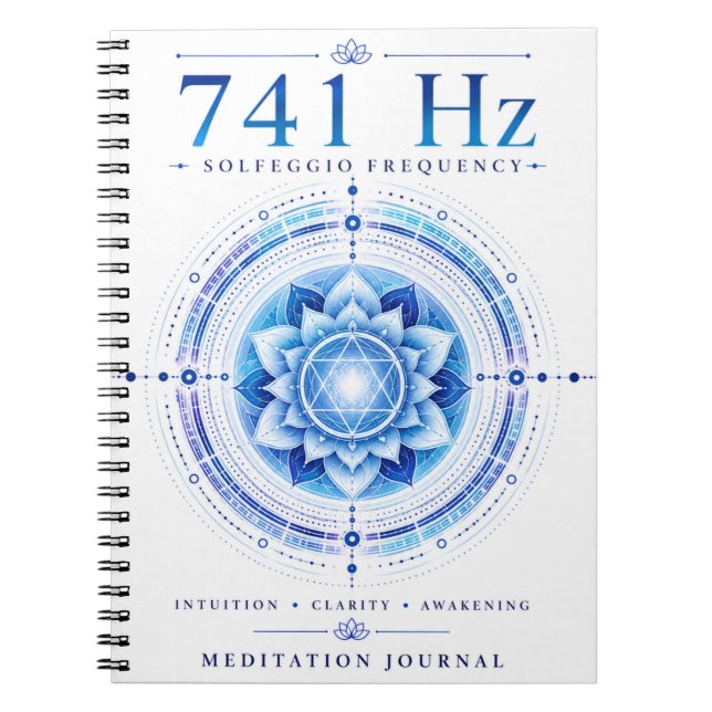 Espiral Caderno de Frequência Solfeggio 741 Hz – Intuição  (Frente)