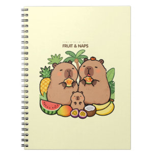 Espiral Caderno de Frutas e Sonecas de Capivara Fofa Cap