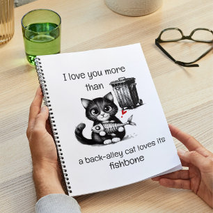 Espiral Caderno de Gato Engraçado – Citação de Amor de Dia