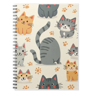 Espiral caderno de gato fofo