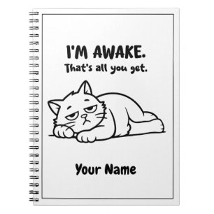 Espiral Caderno de Gato Preguiçoso Engraçado Design Pers