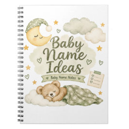 Espiral Caderno de Ideias de Nomes de Bebê 