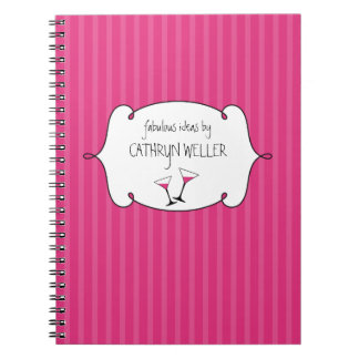 Espiral Caderno de ideias fabulosas listras moda martini c
