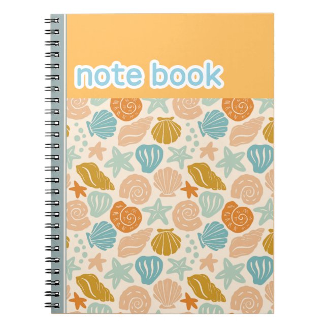 Espiral Caderno de Ilustração de Coleção de Conchas (Frente)