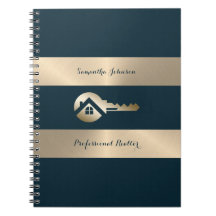 Caderno de Imóveis Modern Gold Key Blue Spruce