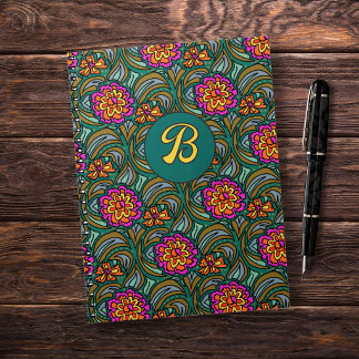 Espiral Caderno de Inicial Personalizada com Padrão de Art