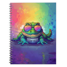 Caderno de Jacaré Usando Óculos de Sol