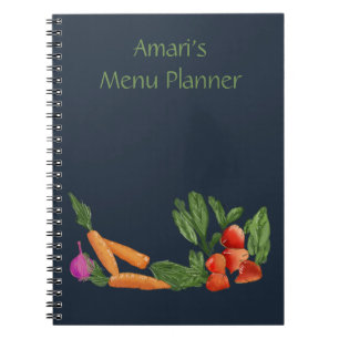 Espiral Caderno de jardim de vegetais personalizado azul