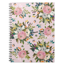Caderno de Jardim Floral Rosa Bonito