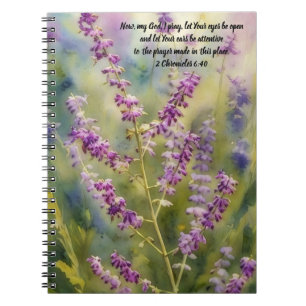 Espiral Caderno de Jornal de Oração da Bíblia de Flores Ro