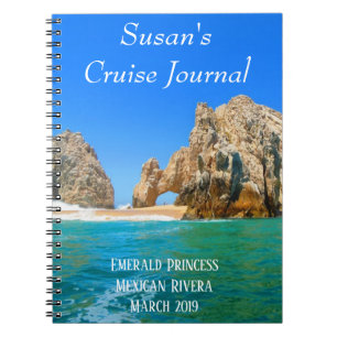 Espiral Caderno de Jornal de Viagem de Cruzeiro México Pra
