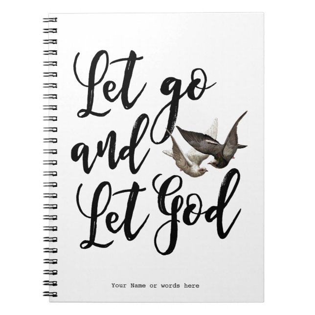 Espiral Caderno de jornal 'Deixe ir e deixe Deus' (Frente)