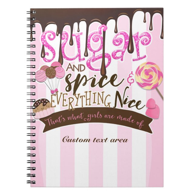 Espiral Caderno de Jornal SUGAR SPICE & EVERYTHING NICE (Frente)