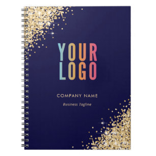 Espiral Caderno de Logo Empresarial Blue Gold Promocional