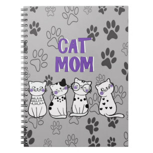 Espiral Caderno de Mãe de Gato e Patas