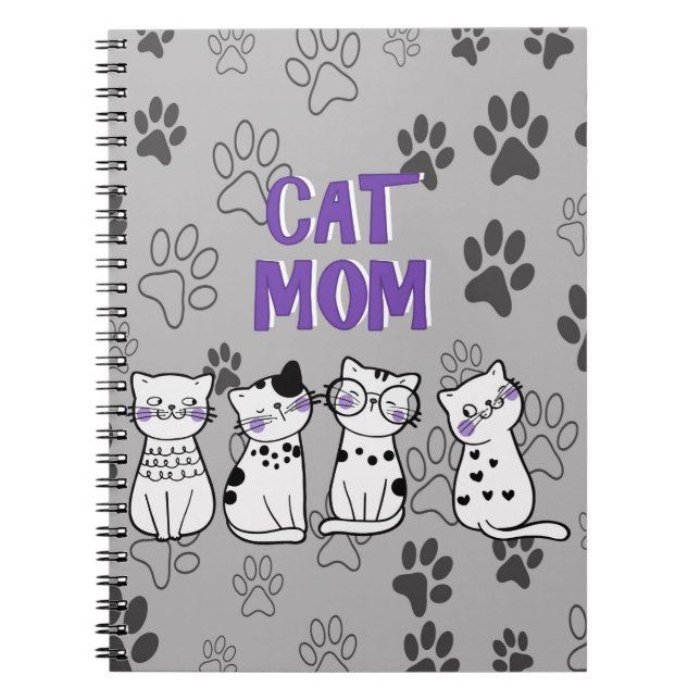 Espiral Caderno de Mãe de Gato e Patas (Frente)