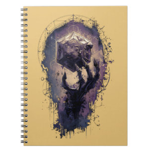Espiral Caderno de Mão Esquelética de Magia Rúnica Arcana