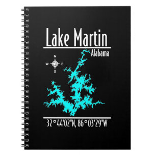 Espiral Caderno de Mapa do Lago Martin Alabama