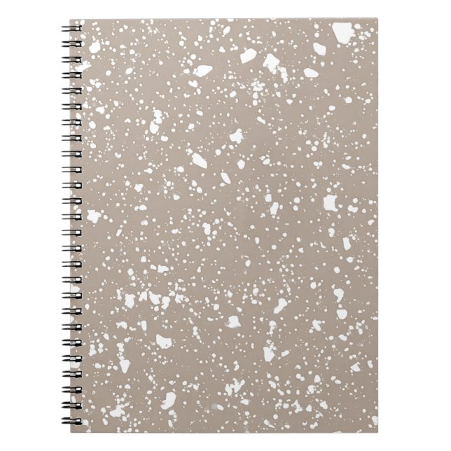 Espiral Caderno de mármore Bege e Branco (Frente)