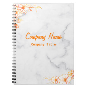 Espiral Caderno de mármore branco clássico e funcional