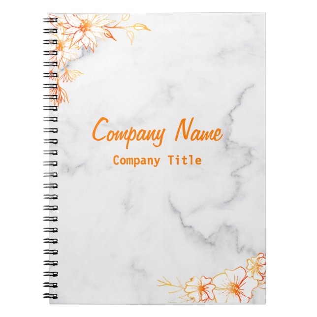 Espiral Caderno de mármore branco clássico e funcional (Frente)