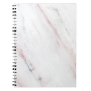 Espiral Caderno de mármore branco e cor-de-rosa