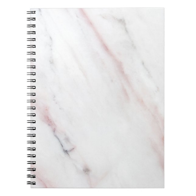 Espiral Caderno de mármore branco e cor-de-rosa (Frente)