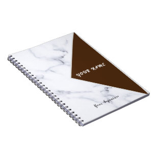 Espiral Caderno de Mármore Branco para Organização com Est