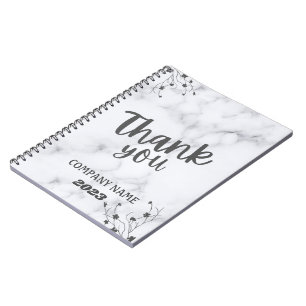 Espiral Caderno de Mármore Branco para Organização com Est