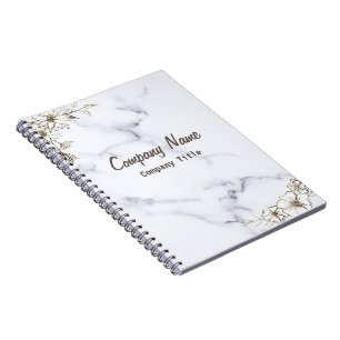 Espiral Caderno de Mármore Branco para Organização com Est