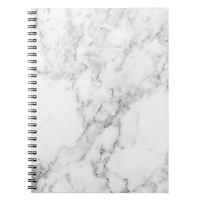Espiral Caderno de mármore preto e branco minimalista (Frente)