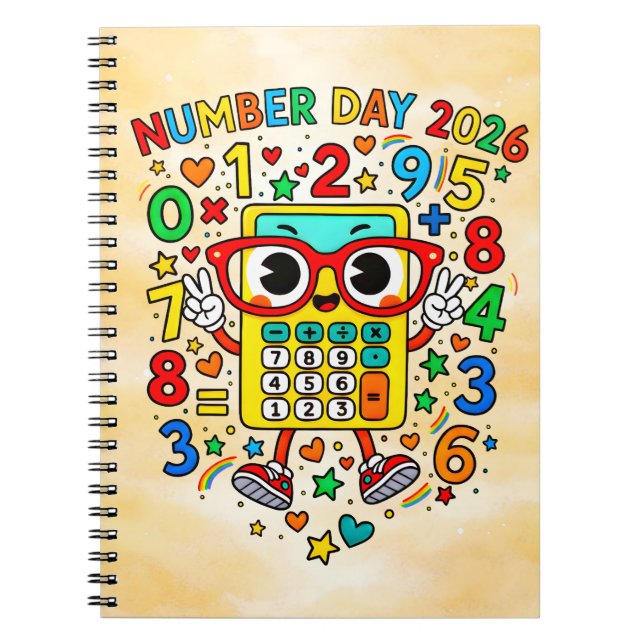 Espiral Caderno de Matemática Calculadora Dia do Número 20 (Frente)