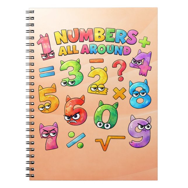 Espiral Caderno de Matemática do Dia dos Números | Números (Frente)