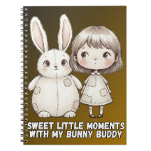 Caderno de Menina Caprichosa e Coelho de Retalhos