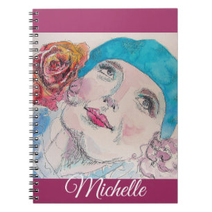 Espiral Caderno de Meninas Rosa Plum Rose Água Menina