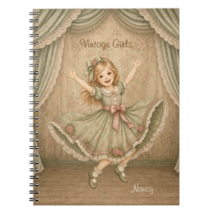 Espiral Caderno de Meninas Vintage com Nancy - Salto Anima